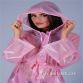 Imperméable adulte en PVC translucide avec bouton